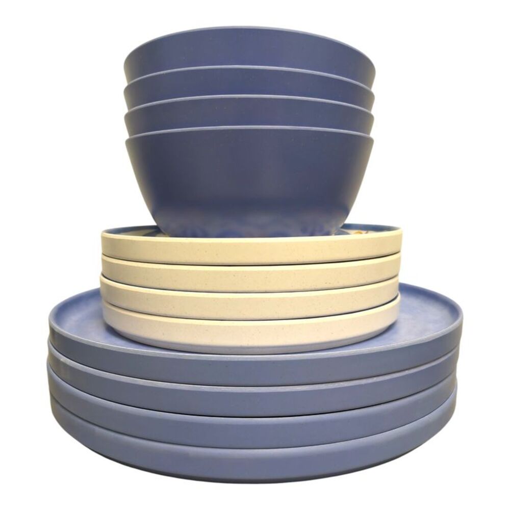Sky Blue - Member's Mark Lightweight Break Resistant Melamine Dinnerware Set, 12